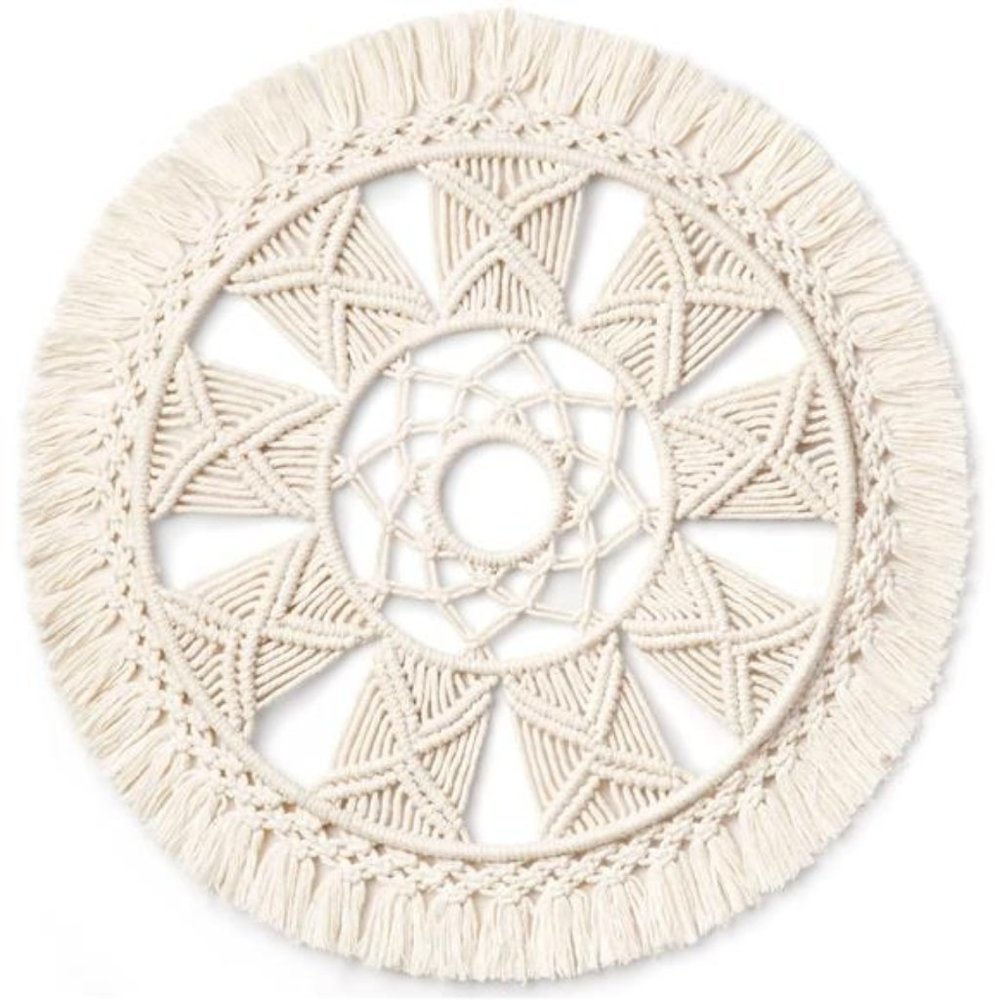 Macrame Wall Hanging Woven Tapestry WallArt Wreath Chic Boho Decor Christmas Day